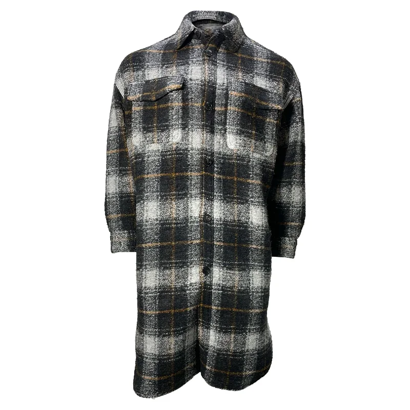 Seasonal Sale Isabel Marant Plaid Single-Breasted Buttoned Shirt Coat in  Multicolor Wool