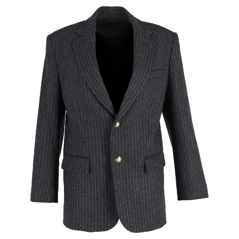 Exclusive Sale Nili Lotan Paul Pinstripe Single-Breasted Blazer in Grey Wool