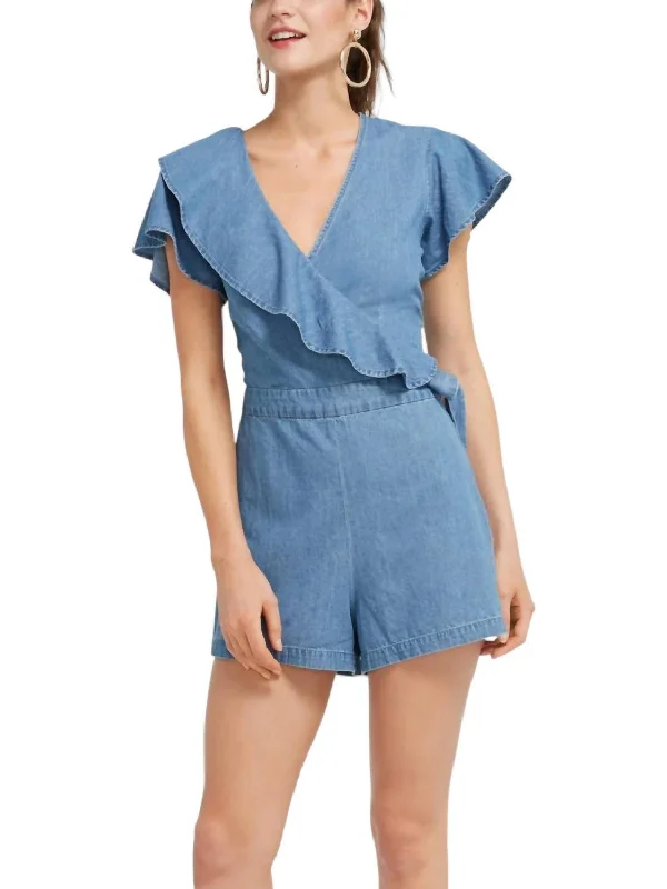 Trend Alert Flutter Romper In Chambray