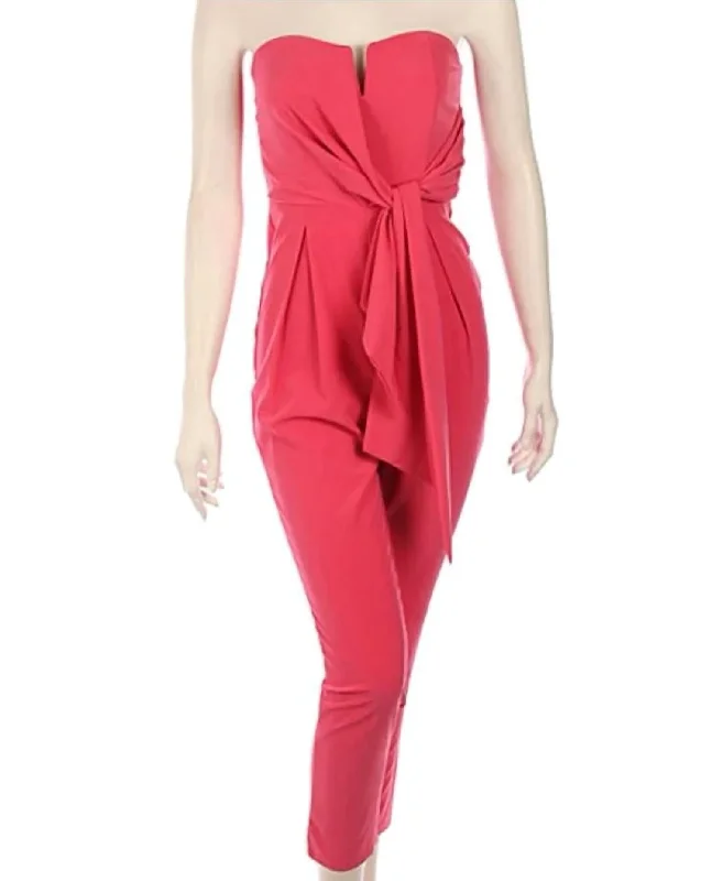 Seasonal Sale Strapless Jumpsuit In Candy Pink