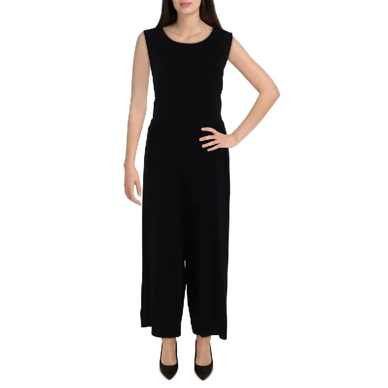 Feminine Soft - Hued Look Womens Crewneck Wide Leg Jumpsuit