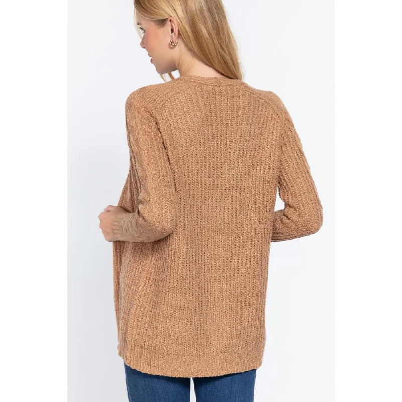 Flash Deals Long Slv Open Front Sweater Cardigan