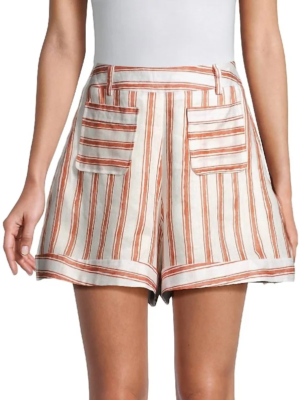 Enjoy Discount Ludo Linen Flax Shorts In Jeane Stripe