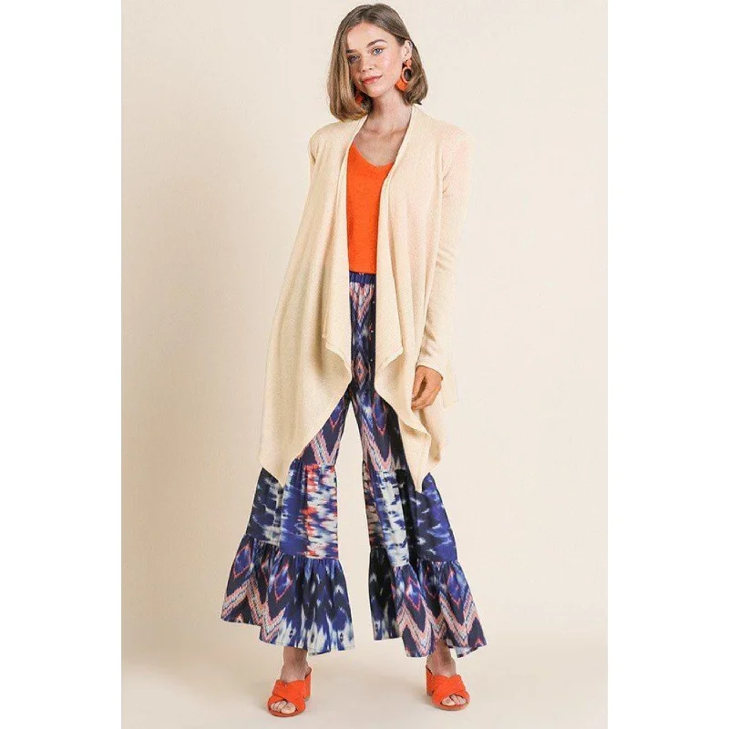 Tropical Island - Inspired Attire Soft Knit Long Sleeve Open Front Cardigan