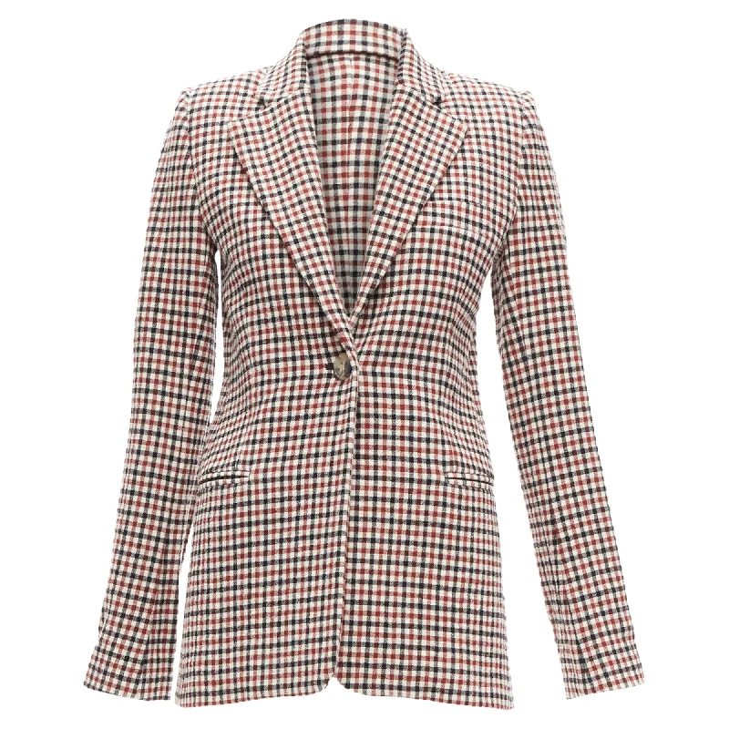 Y2K Nostalgic Fashion Look Khaite Vera checked virgin wool single button blazer