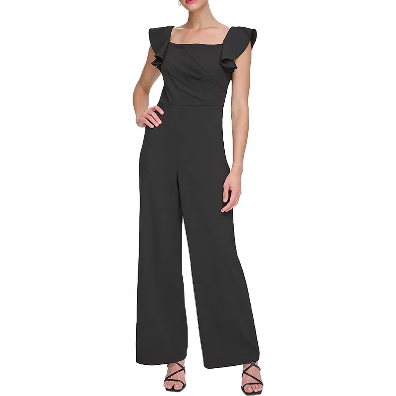 Huge Savings On Parisian Styles Womens Square Neck Flutter Sleeve Jumpsuit