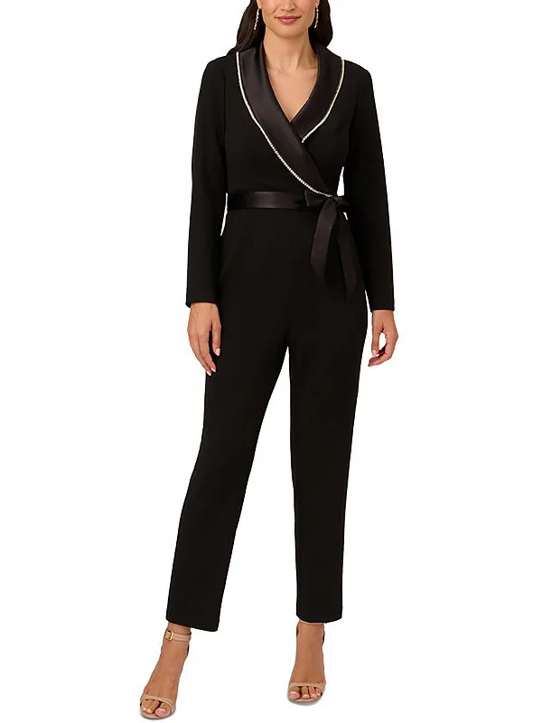 Trendy And Individual Women's Fashion Womens Embellished Tuxedo Jumpsuit