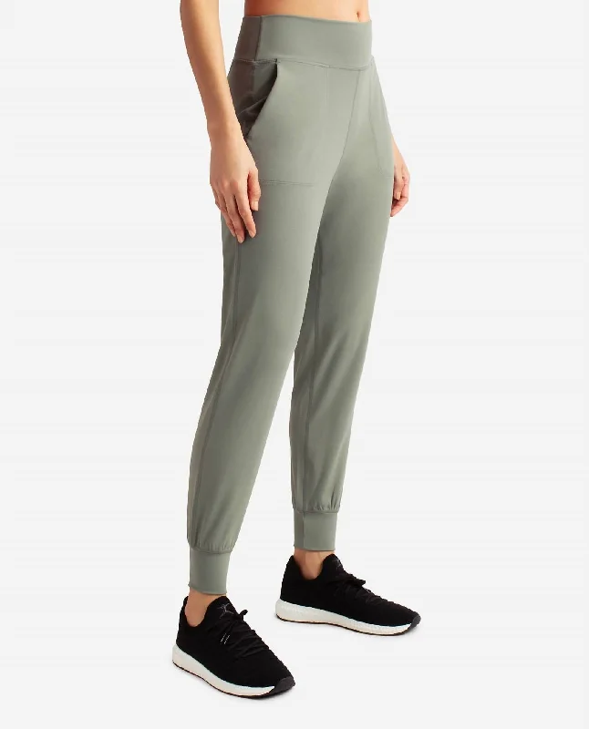 Fashion Essentials Interlock Jogger In Agave Green