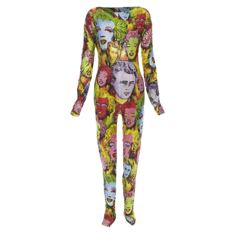 Budget Saver Versace Tribute Pop Art Crystal Strass Encrusted Jumpsuit