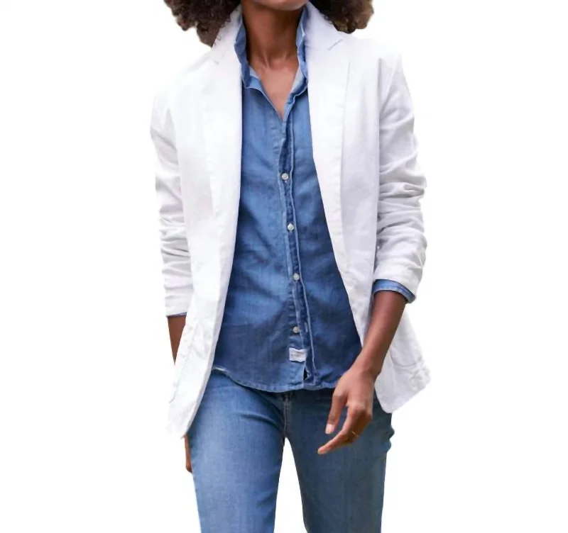 Discover Now Tailored Linen Blazer In White