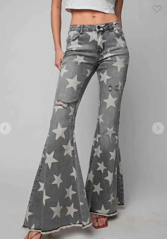 Fashion Sale Twinkle Star Pants In Black Flare