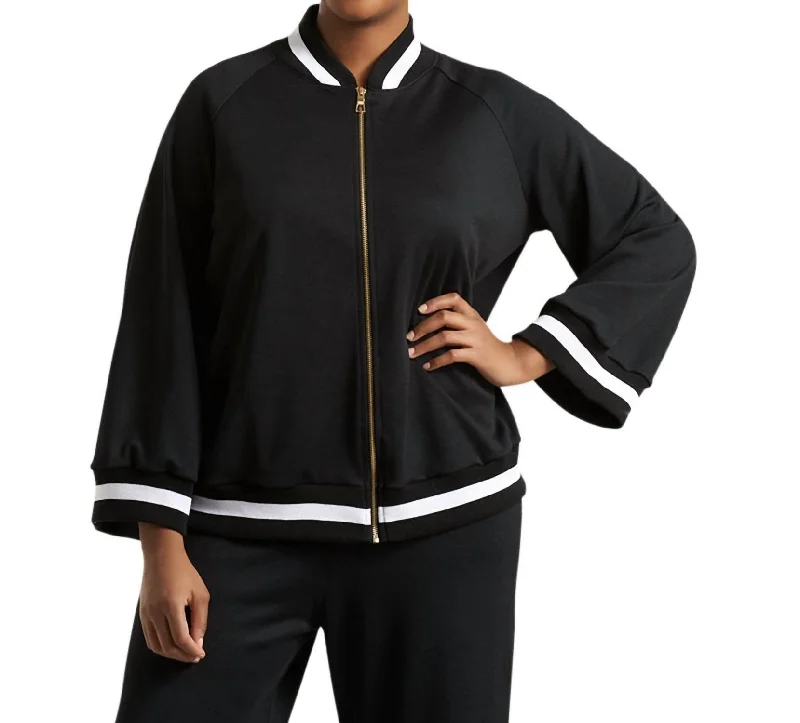 Weekend Special Plus Size Hudson Bomber Jacket In Black