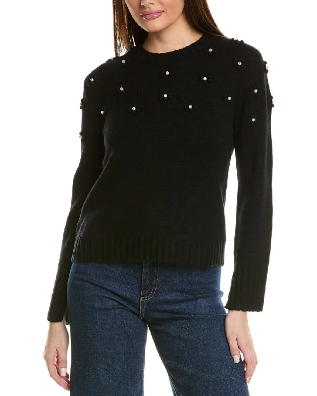 Special Offer Hannah Rose Pearl Bobble Cluster Wool & Cashmere-Blend Sweater