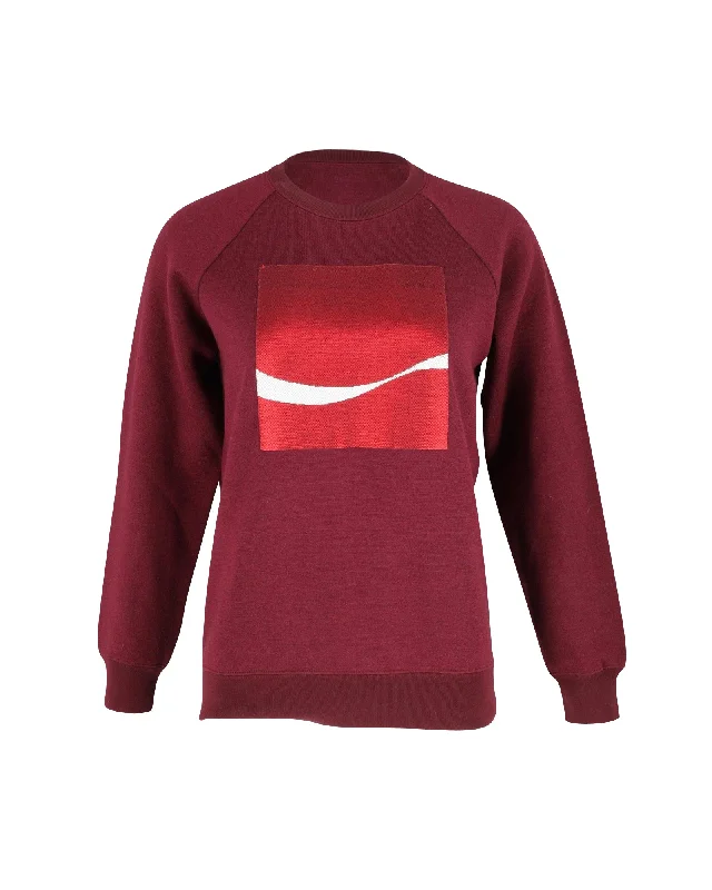 Chic And Edgy Marc Jacobs Coca-Cola Motif Sweatshirt in Burgundy Tencel