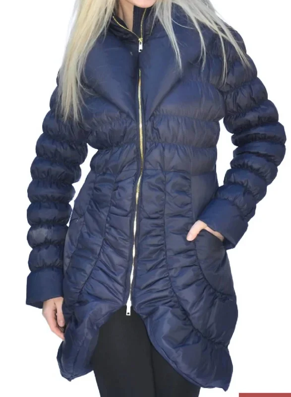 Playful Elegance Coco Coat In Navy