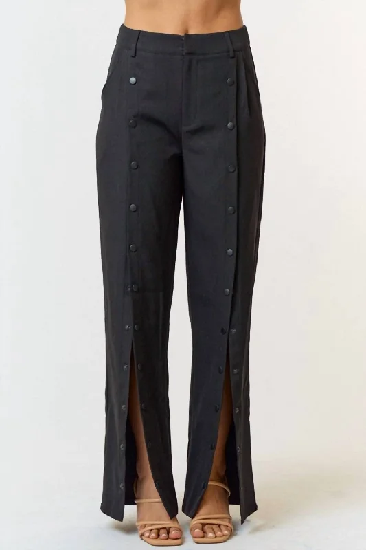 Mega Sale Back To Business Button Trousers In Black