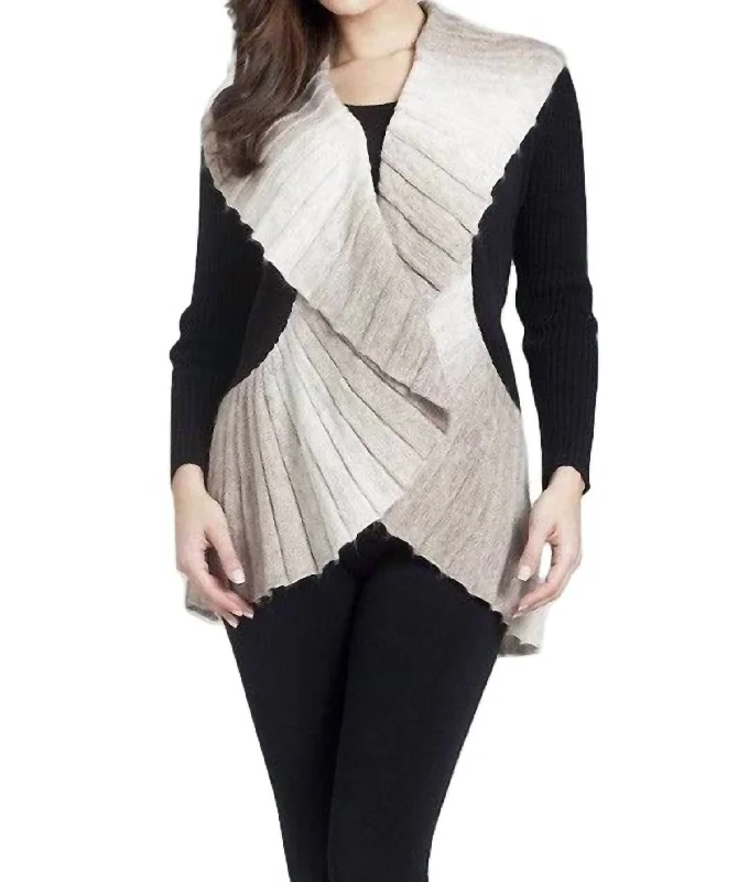 Inspired By You, Designed For You Signature Wrap Sweater In Taupe/white