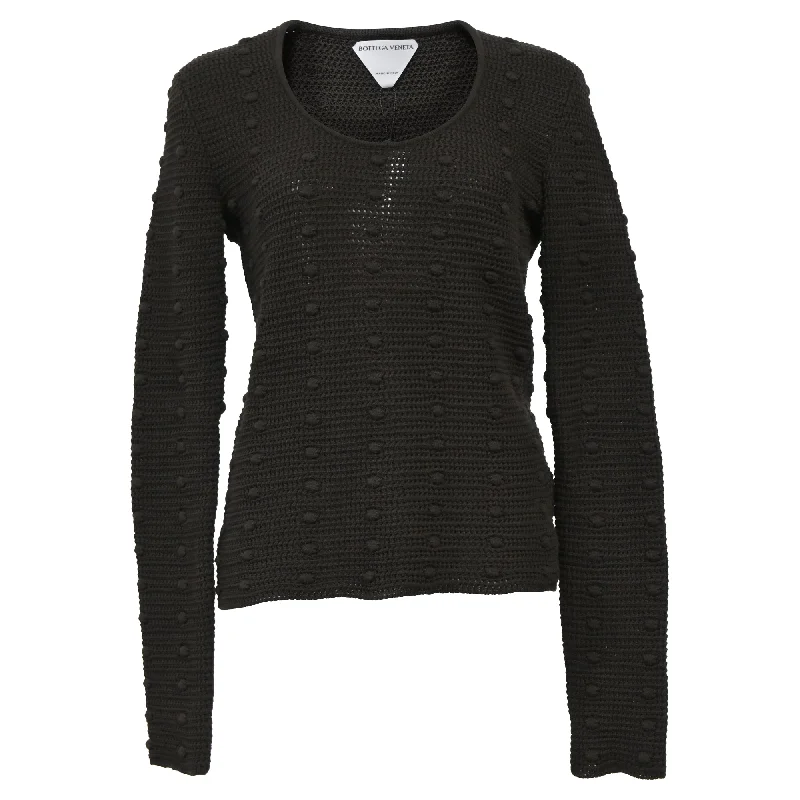 Trend Setting Wardrobe Bottega Veneta Knitted Jumper in Green Cotton