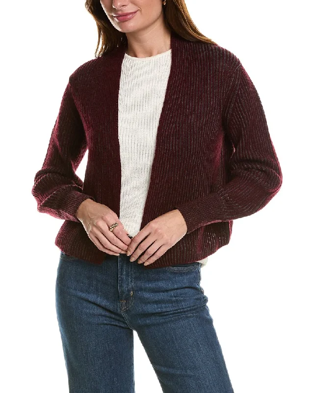 Stylish Basics Forte Cashmere Plaited Wool & Cashmere-Blend Cardigan