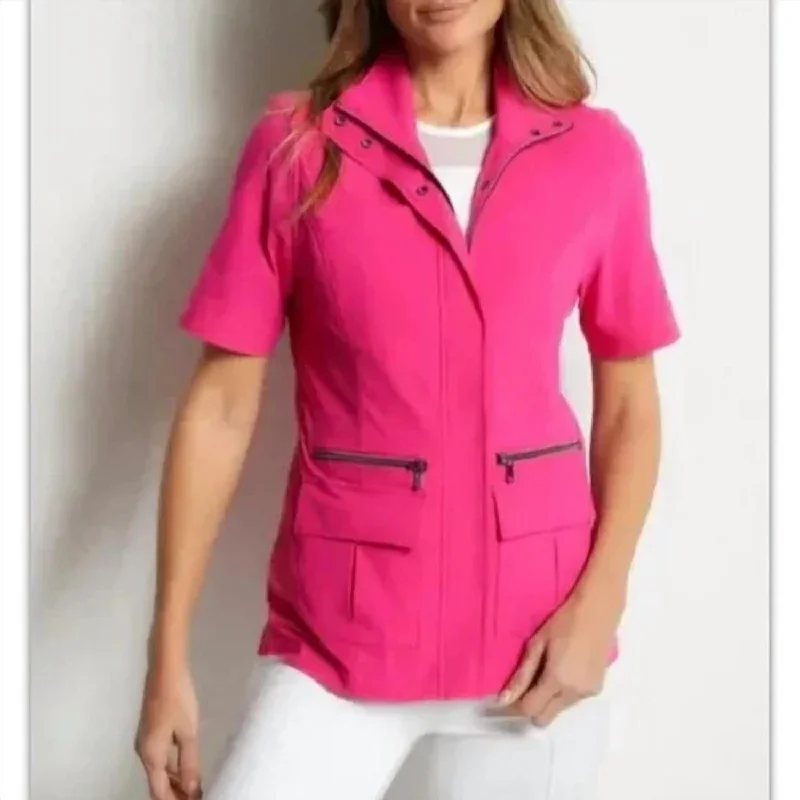 Lightweight Fabric Elizabeth Jacket In Fuchsia