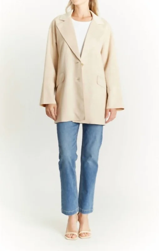 Discount Extravaganza Raw Edge Suede Jacket In Oat