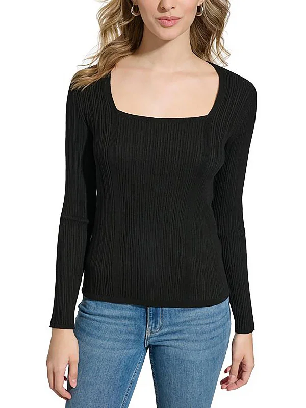 Boutique Styles Womens Knit Ribbed Pullover Sweater