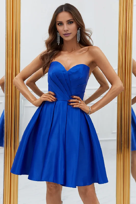 Flash Deals Blue A-line Sweetheart Swinging Short Homecoming Dress