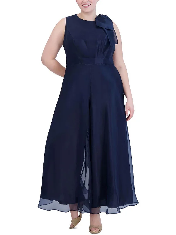 Everyday Fashion Plus Womens Organza Wide Leg Jumpsuit