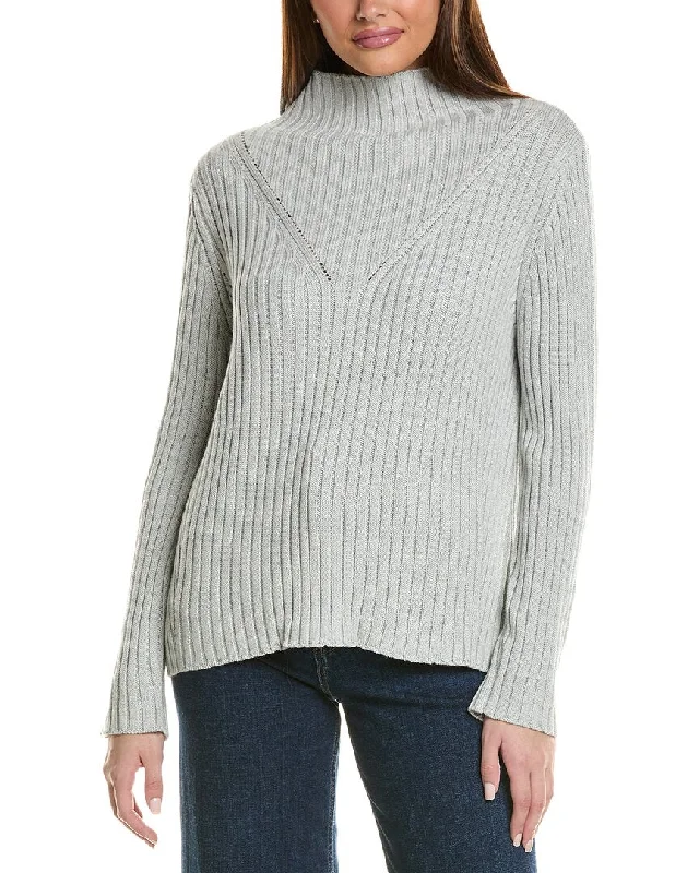 Limited Styles Hannah Rose Chunky Rib Funnel Neck Cashmere-Blend Sweater