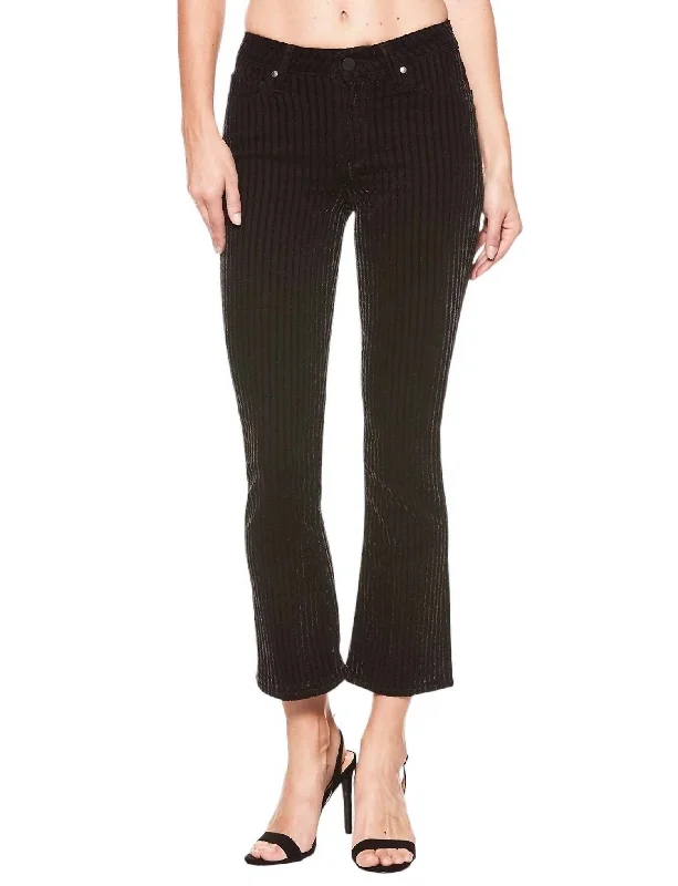 Chic Wardrobe Essentials Colette Crop Flare Velvet Pants In Black