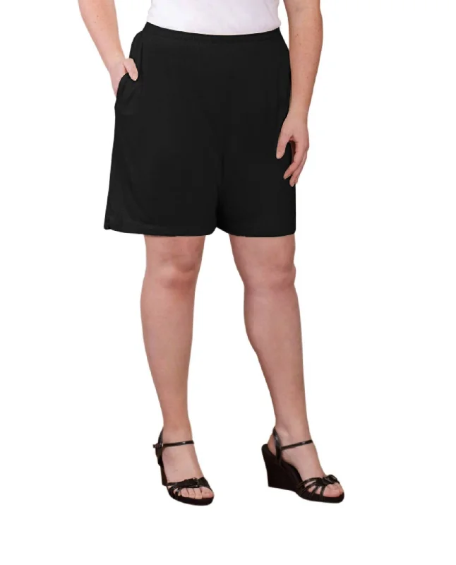 Limited Time Deal Side Jersey Cotton Shorts - Plus In Black