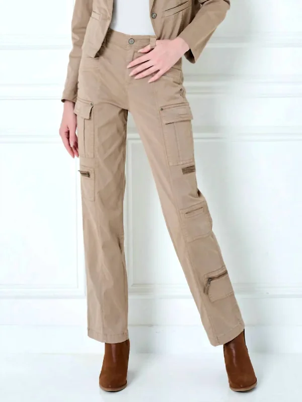 Seasonal Trends Wrenley Stretch Twill Lyocell Cargo Pant In Buckwheat