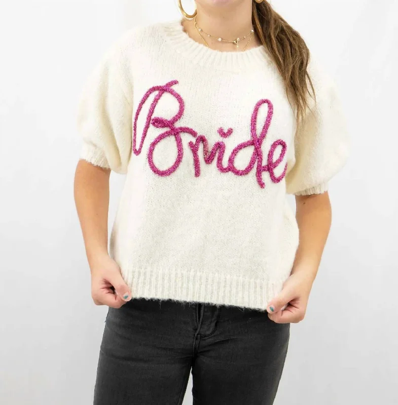 Comfort Meets Fashion Metallic Sweaters In Bride Ivory