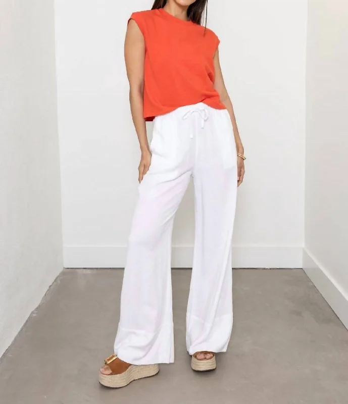 Effortless Everyday Wear Sam Pull On Pants In White