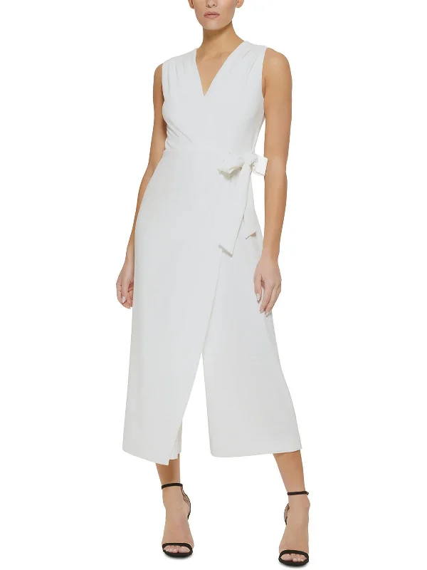 Season Sale Womens Surplice Cropped Jumpsuit