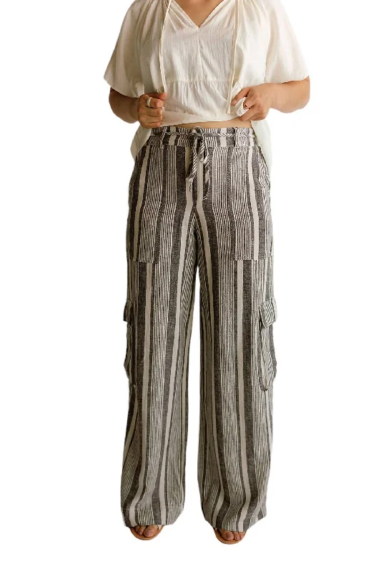 Casual Yet Stylish Separates Sunset Linen Pants In Striped