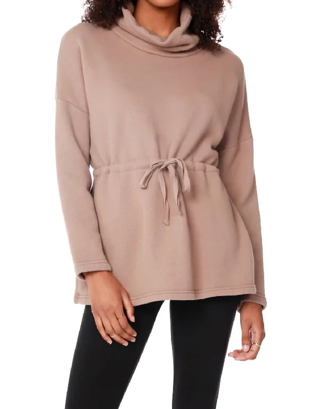 Clearance Event Drawstring Turtleneck Top In Java