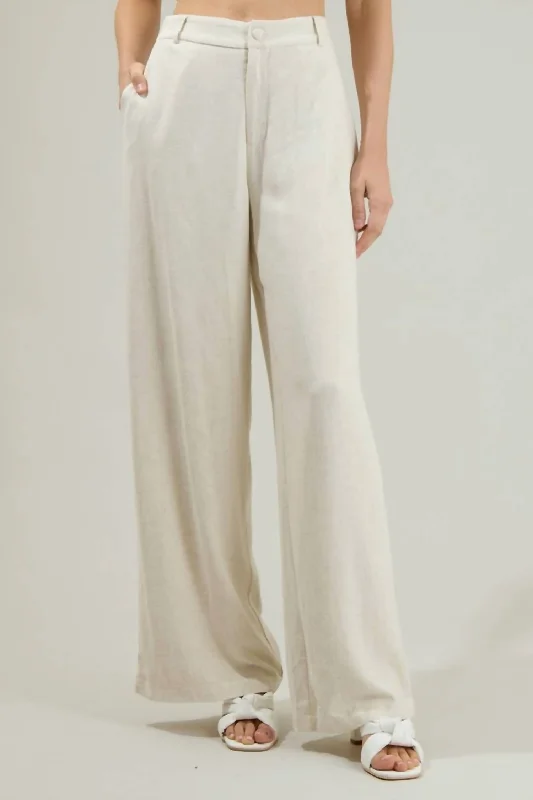 Festival Fashion Presley Chelsea Belted Wide Leg Trouser In Natural