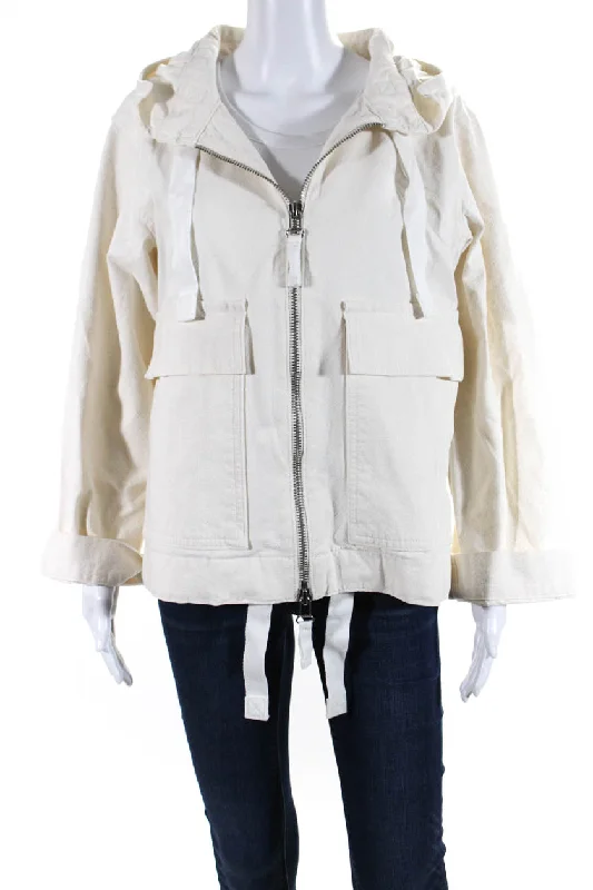 Stylish Savings Everlane Womens The Canvas Organic Cotton Anorak  Bone