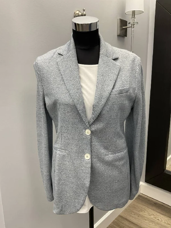 Flash Sale Event Azzuro Pinpoint Linen Long Blazer In Blue