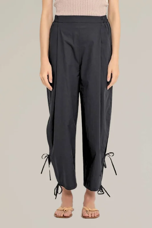 Urban Femme Streetwear Double Side Tie Pull-On Pant In Black