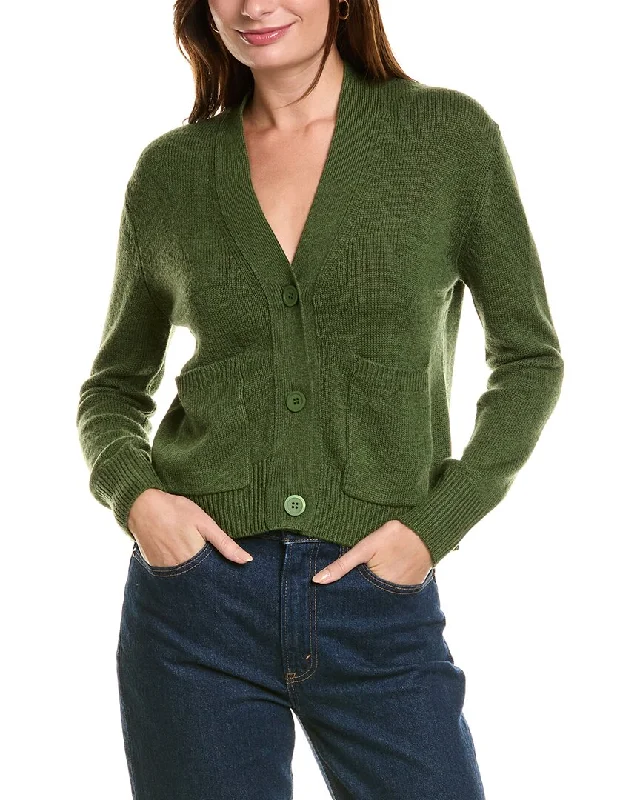 Trend Alert Forte Cashmere Pocket V-Neck Wool & Cashmere-Blend Cardigan