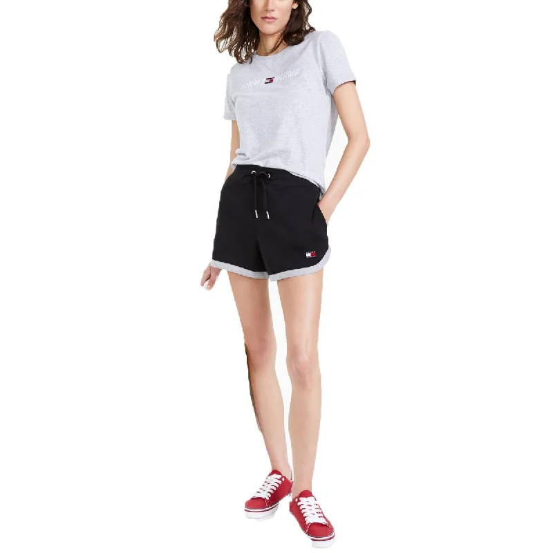 Chic Trends Unveiled Womens Contrast Hem Drawstring Casual Shorts