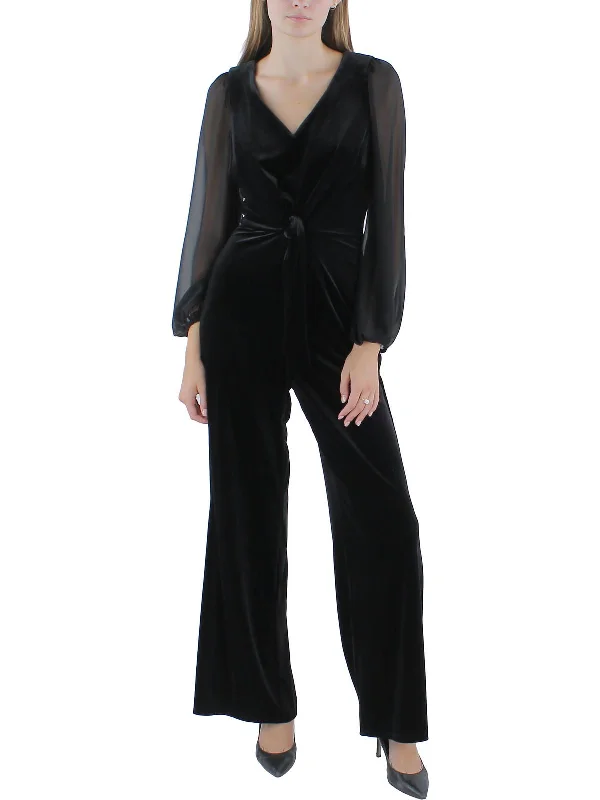 Casual Chic Womens Velvet Jumpsuit