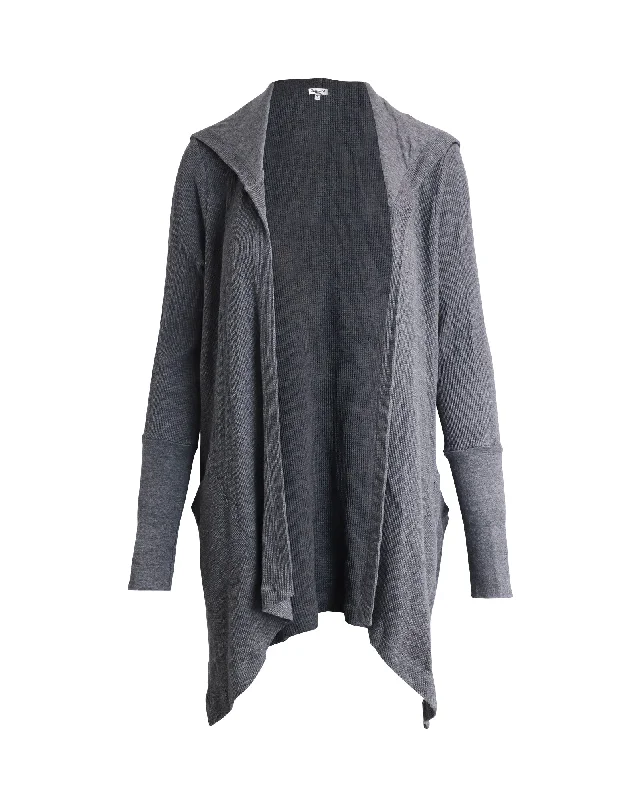 Trendy Threads Splendid Hooded Cardigan in Grey Cotton