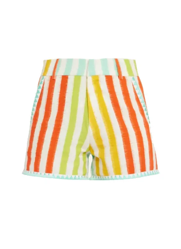 Crazy Discounts, Hurry Up Ikat Striped Shorts In Multi