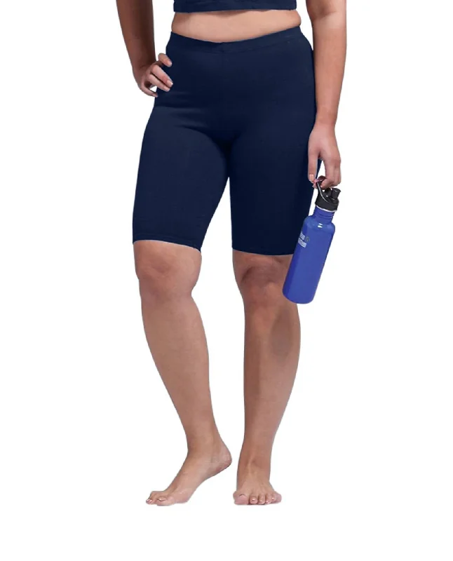 Holiday Glam Plus Size Bike Shorts In Navy