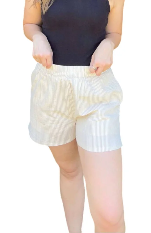 Special Offer Striped Boxer Shorts In Beige