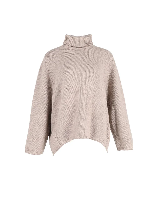 Style Your Wardrobe Toteme Turtleneck Sweater in Beige Wool