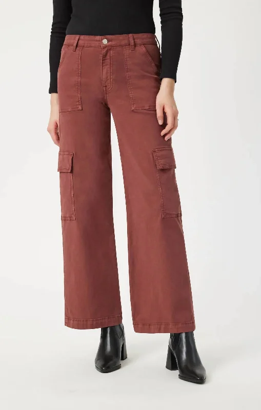 Trendsetter's Closet Alva Pants In Cherry Luxe Twill